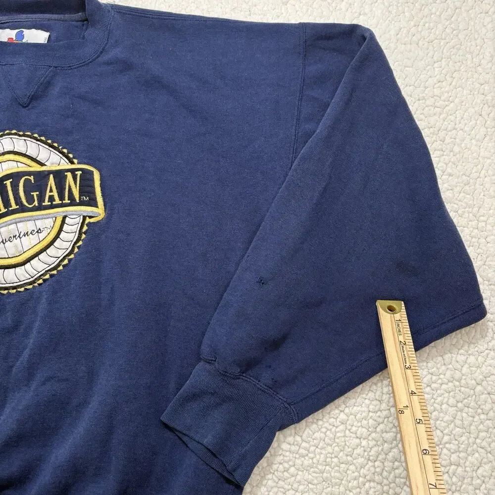 Vintage 90s University of Michigan‎ Wolverines Pullover Crewneck Sweatshirt XL